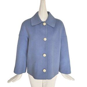 MARNI POWDER BLUE WOOL/CASHMERE SHORT COAT (40)